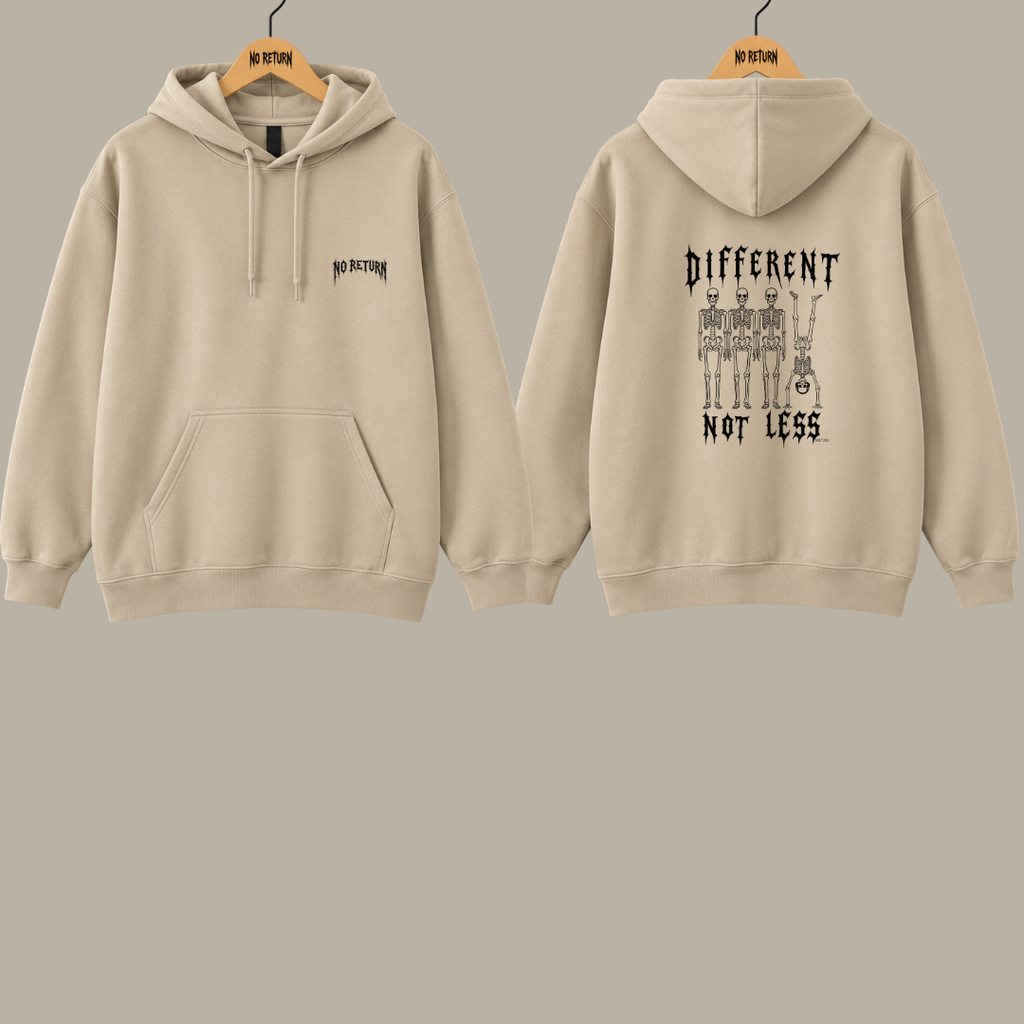 NR/001 DIFFERENT NOT LESS HOODIE