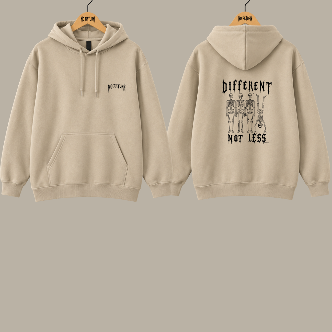 NR/001 DIFFERENT NOT LESS HOODIE