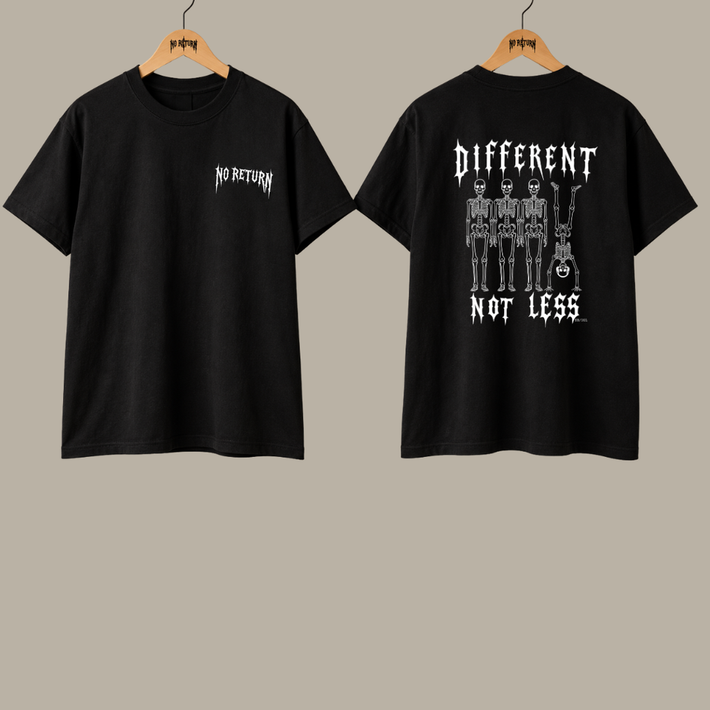 NR/001 DIFFERENT NOT LESS KIDS TSHIRT