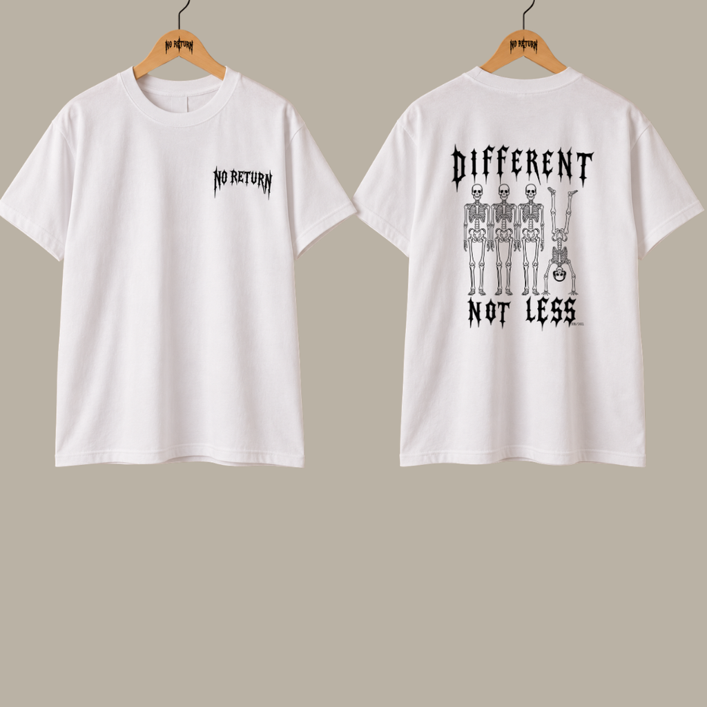 NR/001 DIFFERENT NOT LESS KIDS TSHIRT