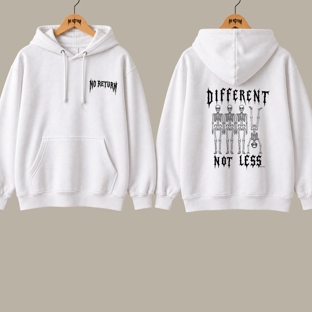 NR/001 DIFFERENT NOT LESS HOODIE